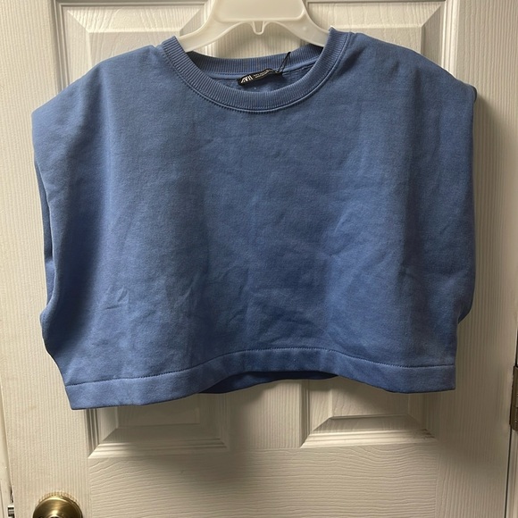 NWT ZARA ROUND NECK SWEATSHIRT WITH WIDE ARM OPENING - Picture 3 of 7